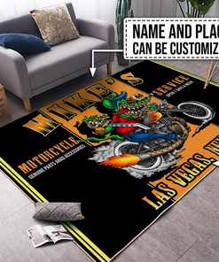 Personalized Motorcycle And Service Rug for Unique Home Decor