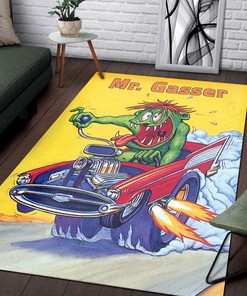 Personalized Mr Gasser Rat Fink Rug Hot Rod Rug for Garage