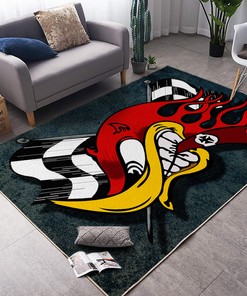 Personalized Mr. Horsepower Red Devil Garage Rug
