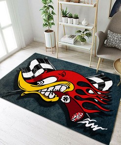 Personalized Mr. Horsepower Red Devil Garage Rug