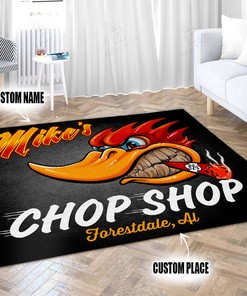 Personalized Mr. Horsepower Speed Shop Area Rug for Garage