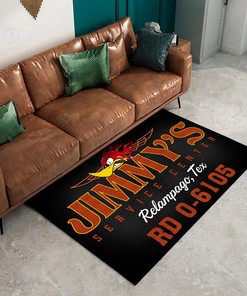 Personalized Mr. Horsepower Speed Shop Area Rug for Hot Rod Lovers