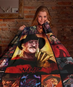Personalized Name Freddy Krueger Blanket - Serial Killers Horror Characters Throw - Sweet Dreams