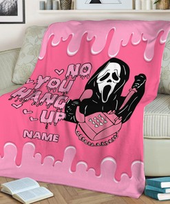 Personalized Name Ghost Face Blanket - No You Hang Up Scream Blanket - Horror Movie Halloween Gift