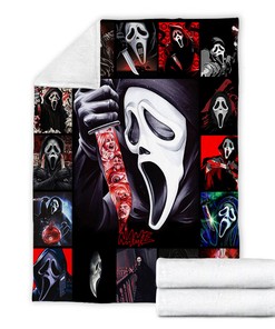 Personalized Name Ghost Face Blanket - Scream Movies Halloween Gift - Horror Movie Blanket