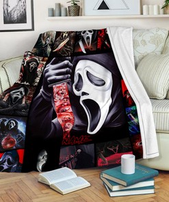 Personalized Name Ghost Face Blanket - Scream Movies Halloween Gift - Horror Movie Blanket