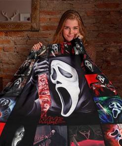 Personalized Name Ghost Face Blanket - Scream Movies Halloween Gift - Horror Movie Blanket