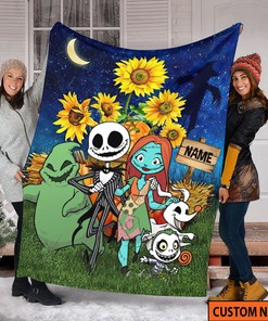 Personalized Name Jack Skellington And Sally Blanket - The Nightmare Before Christmas