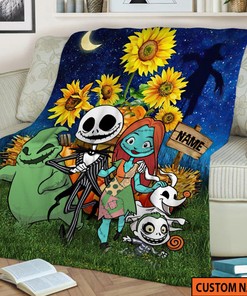 Personalized Name Jack Skellington And Sally Blanket - The Nightmare Before Christmas