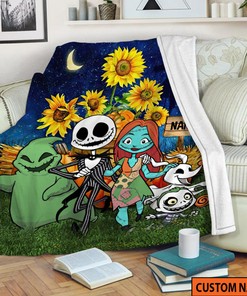 Personalized Name Jack Skellington And Sally Blanket - The Nightmare Before Christmas