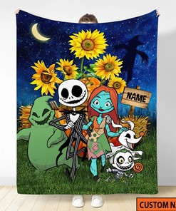 Personalized Name Jack Skellington And Sally Blanket - The Nightmare Before Christmas