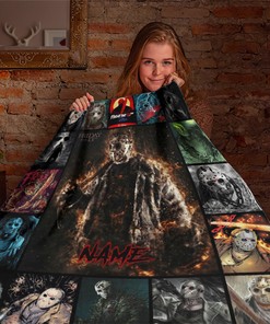 Personalized Name Jason Voorhees Blanket - Serial Killers Horror Characters Throw - Friday the 13th