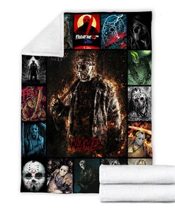 Personalized Name Jason Voorhees Blanket - Serial Killers Horror Characters Throw - Friday the 13th