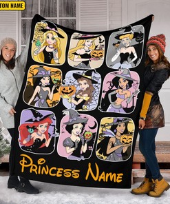 Personalized Name Princess Quilt Blanket, Disney Princess Sherpa Fleece Blanket, Princess Cosplay Halloween, Baby Gift