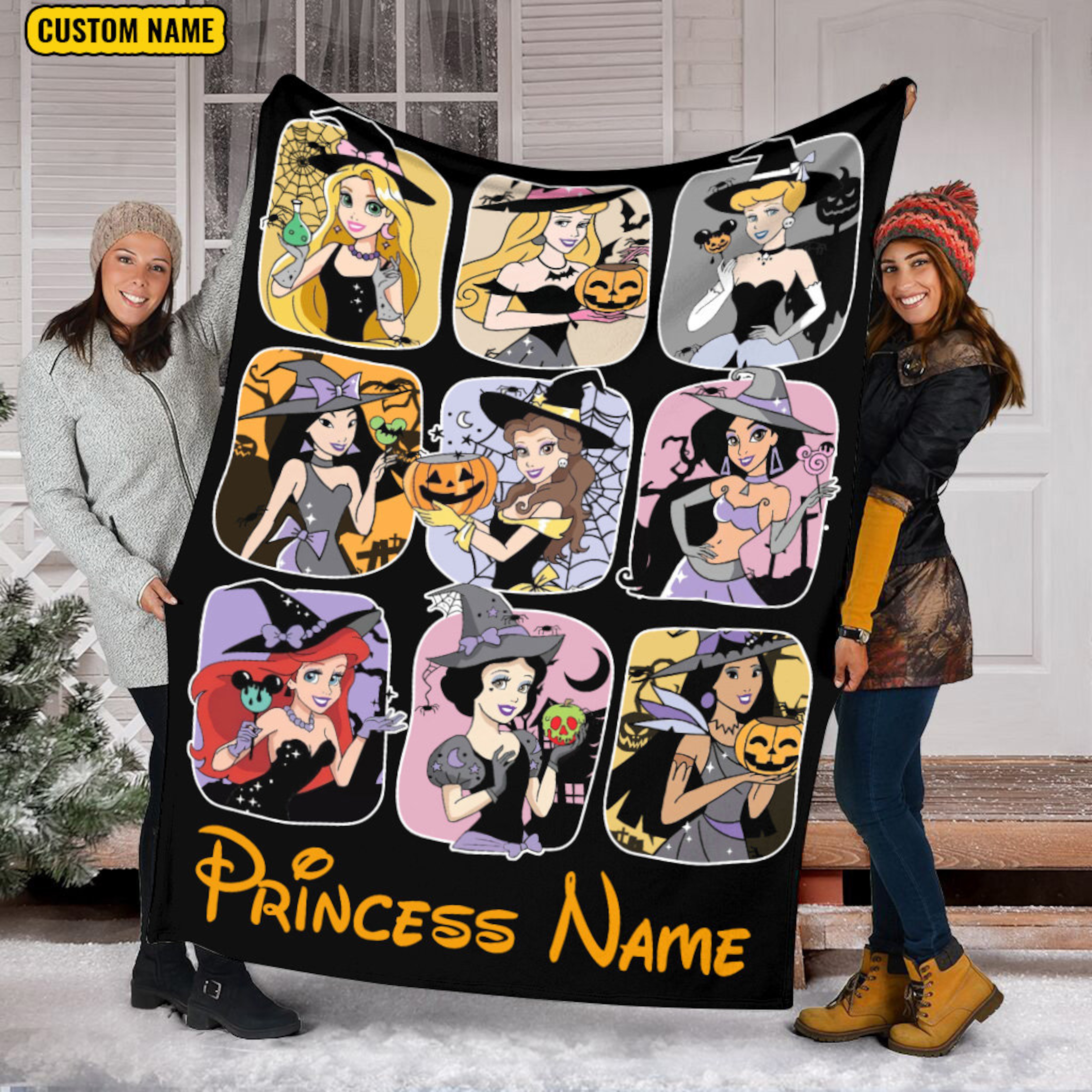 Personalized Name Princess Quilt Blanket, Disney Princess Sherpa Fleece Blanket, Princess Cosplay Halloween, Baby Gift