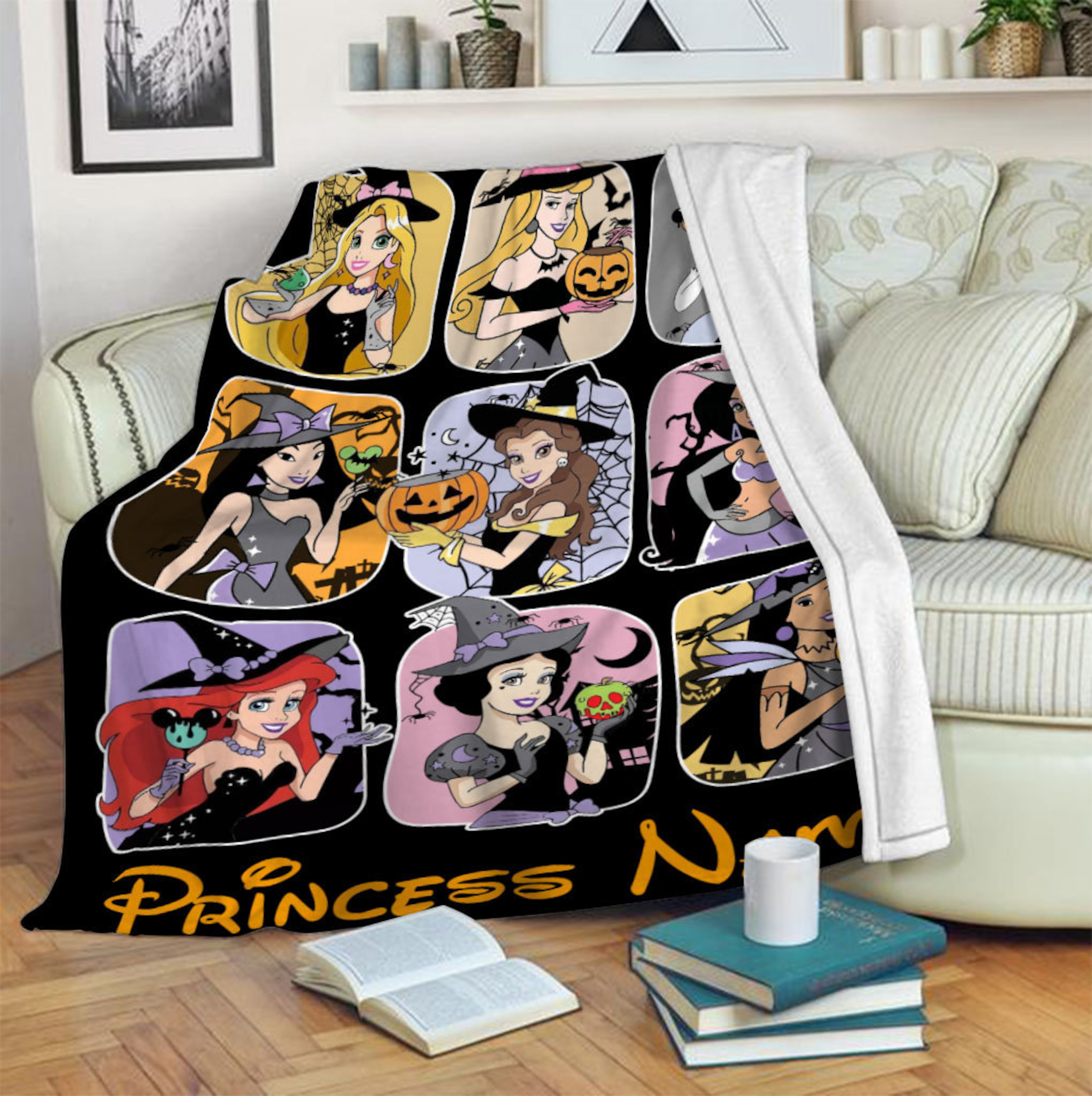 Personalized Name Princess Quilt Blanket, Disney Princess Sherpa Fleece Blanket, Princess Cosplay Halloween, Baby Gift
