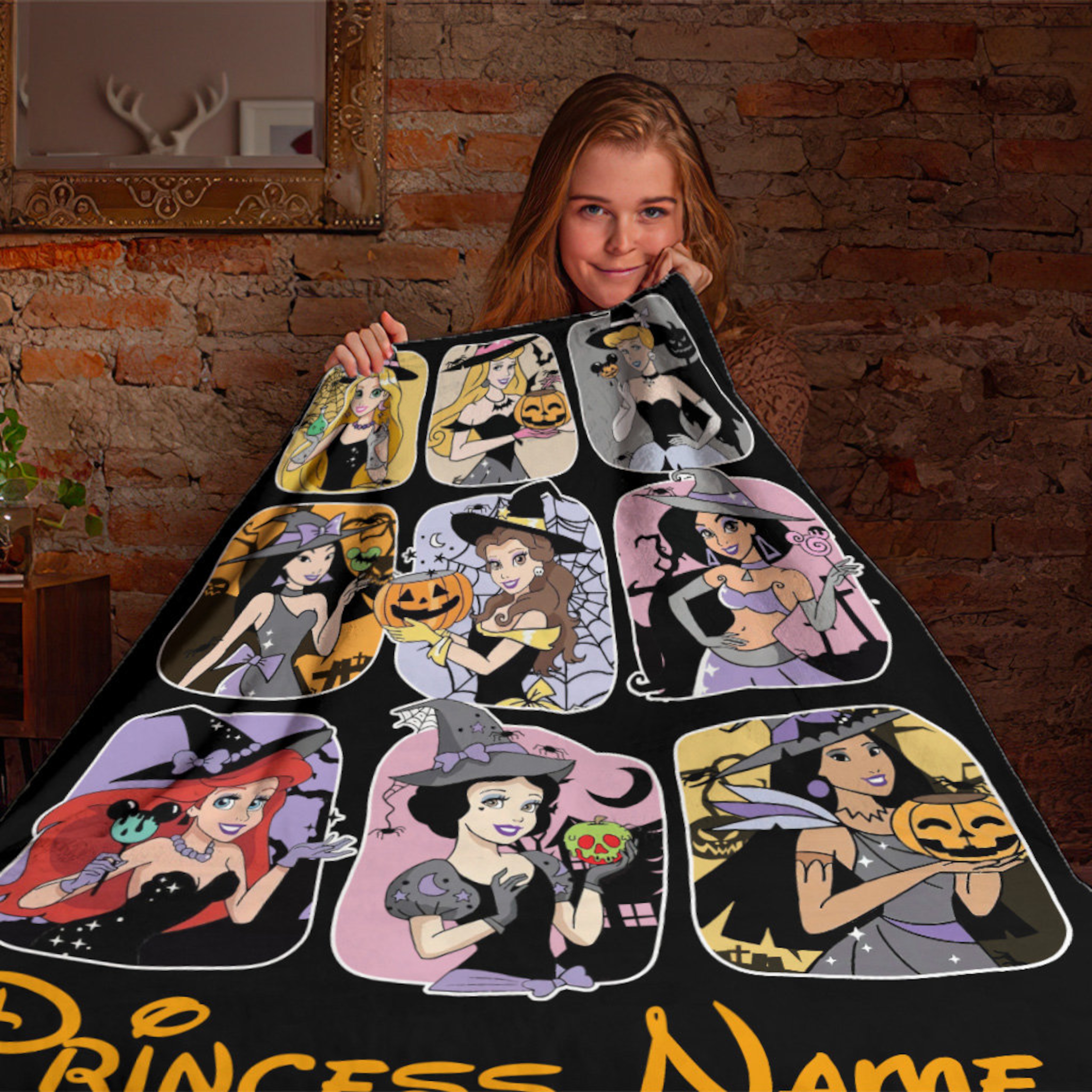 Personalized Name Princess Quilt Blanket, Disney Princess Sherpa Fleece Blanket, Princess Cosplay Halloween, Baby Gift