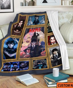 Personalized Name Wednesday Blanket - Horror Movie Halloween Gift - The Addams Family