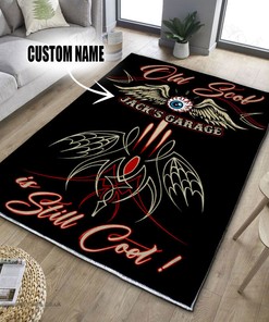 Personalized Old School Hot Rod Is Still Cool Rug for Home Decoration