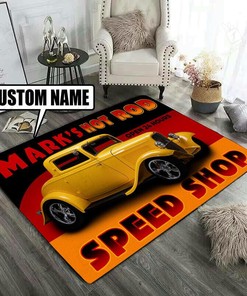 Personalized Open 24h Garage Speed Shop Rug for Home Decor