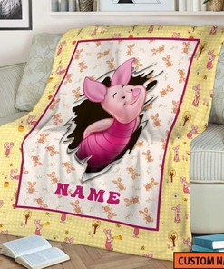 Personalized Piglet Quilt Blanket - Winnie The Pooh and Friends Blanket - Perfect Cartoon Gift