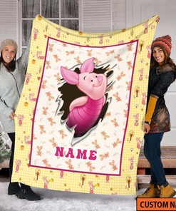 Personalized Piglet Quilt Blanket - Winnie The Pooh and Friends Blanket - Perfect Cartoon Gift