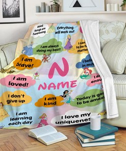 Personalized Princess Baby Quilt Blanket - Ice Princess Snowwhite - Perfect Girl's Birthday Gift