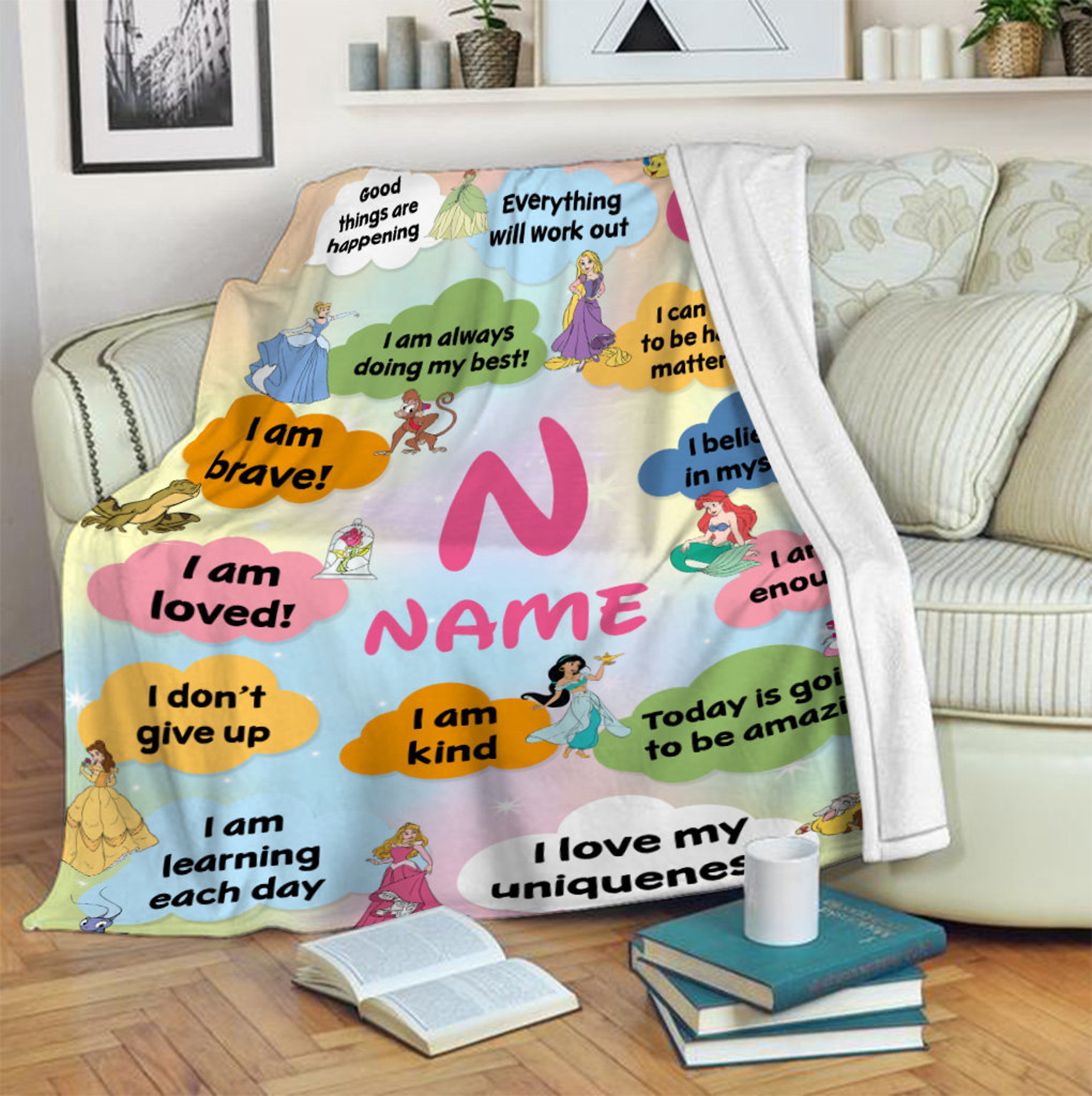 Personalized Princess Baby Quilt Blanket - Ice Princess Snowwhite - Perfect Girl's Birthday Gift