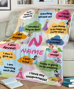 Personalized Princess Baby Quilt Blanket - Ice Princess Snowwhite - Perfect Girl's Birthday Gift