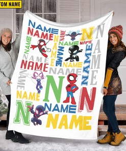 Personalized Quilt Blanket, Gwen Spidey Cartoon Character Blanket - Perfect Birthday Gift for Kids