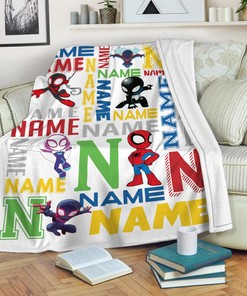 Personalized Quilt Blanket, Gwen Spidey Cartoon Character Blanket - Perfect Birthday Gift for Kids