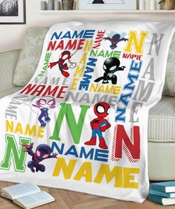 Personalized Quilt Blanket, Gwen Spidey Cartoon Character Blanket - Perfect Birthday Gift for Kids