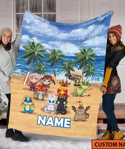 Personalized Quilt Blanket - How To Train Your Dragon Carrot Movie Design - Perfect Christmas and Birthday Gifts for Kids