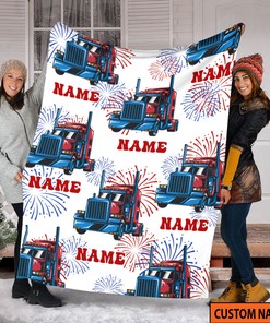 Personalized Quilt Blanket for 4th of July Celebration, Baby Shower Gift, New Baby Blanket With Name, Quilt Blanket for Boys