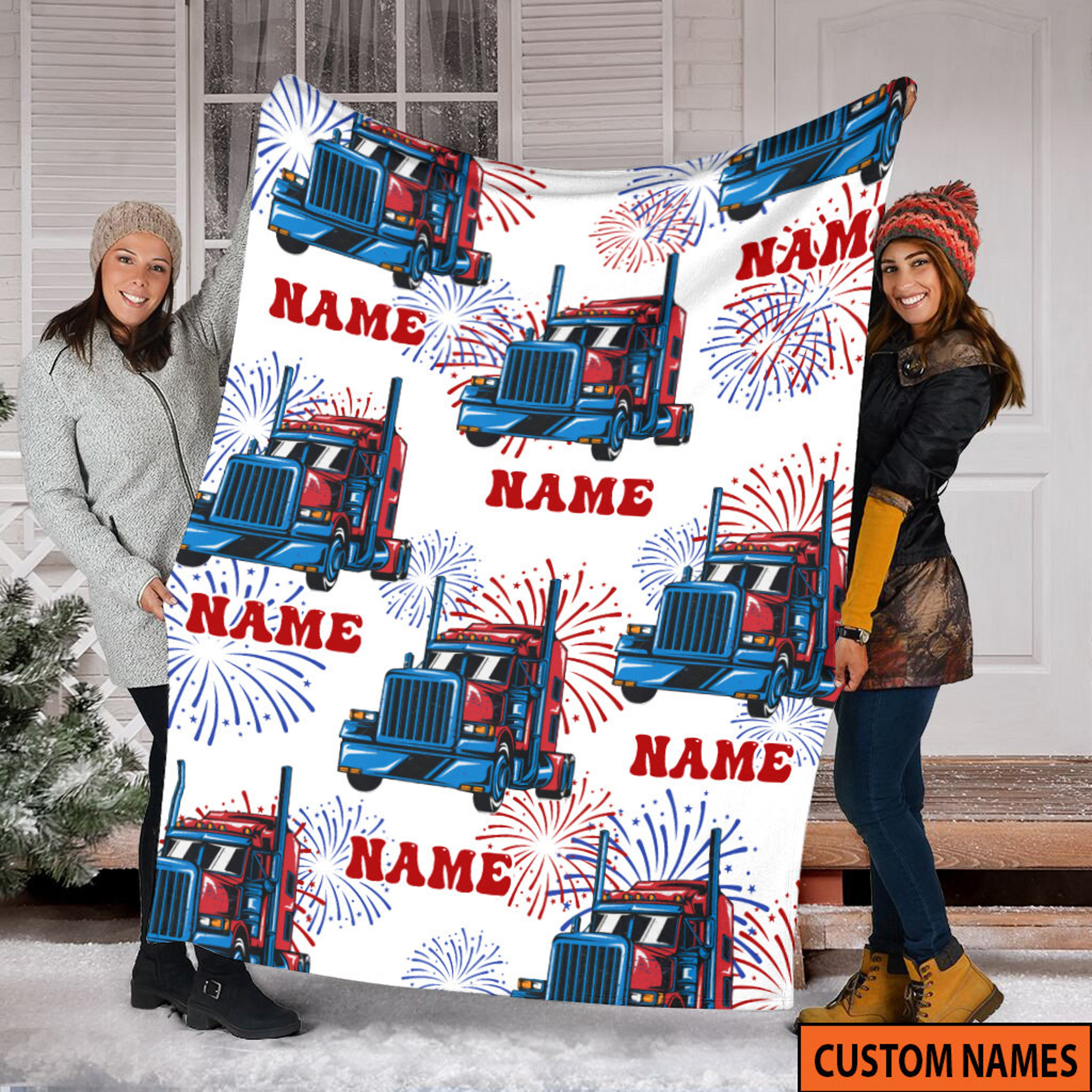 Personalized Quilt Blanket for 4th of July Celebration, Baby Shower Gift, New Baby Blanket With Name, Quilt Blanket for Boys