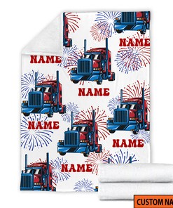 Personalized Quilt Blanket for 4th of July Celebration, Baby Shower Gift, New Baby Blanket With Name, Quilt Blanket for Boys