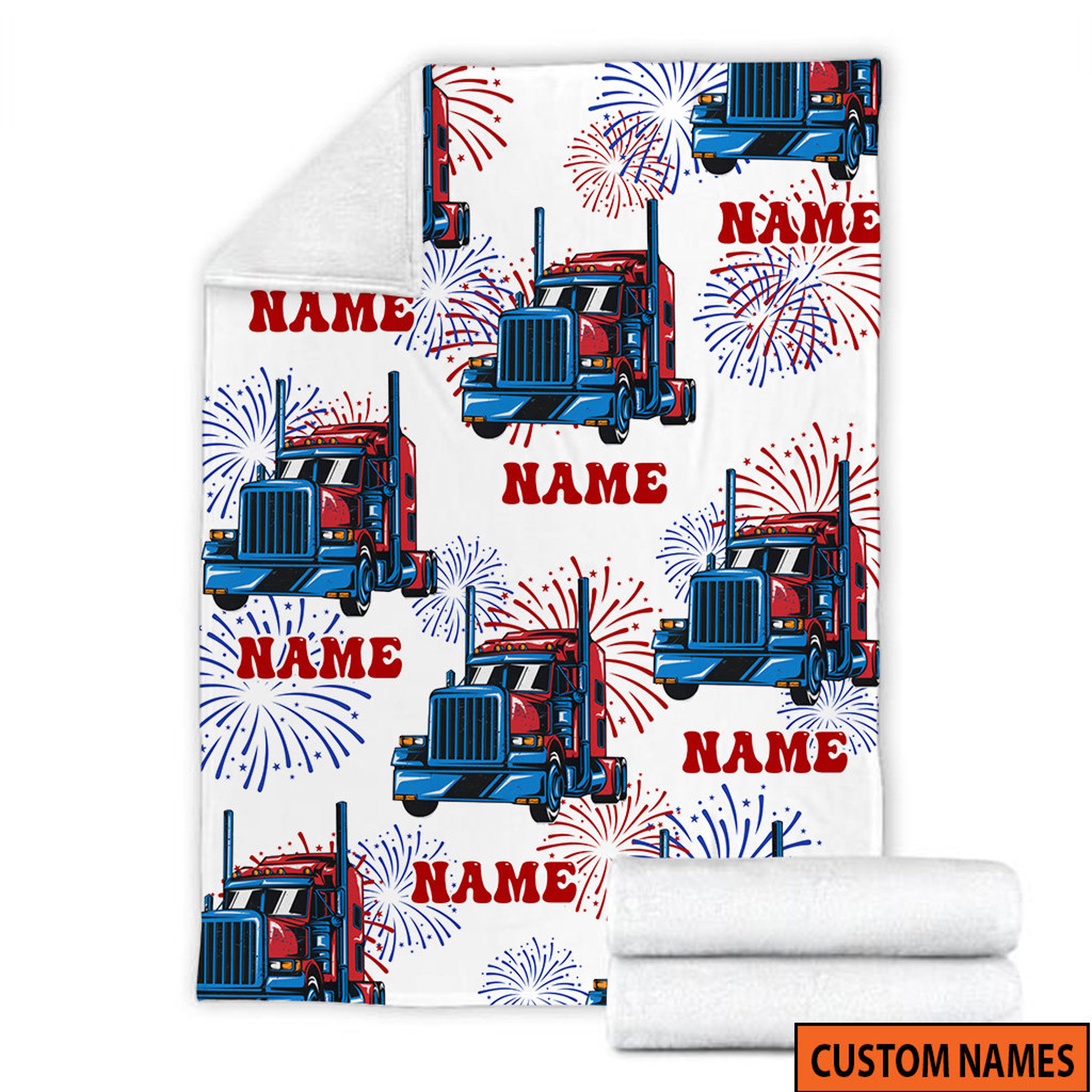 Personalized Quilt Blanket for 4th of July Celebration, Baby Shower Gift, New Baby Blanket With Name, Quilt Blanket for Boys