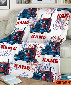 Personalized Quilt Blanket for 4th of July Celebration, Baby Shower Gift, New Baby Blanket With Name, Quilt Blanket for Boys