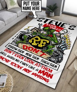 Personalized Rat Fink Garage Rug Hot Rod Rug for Garage