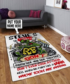 Personalized Rat Fink Garage Rug Hot Rod Rug for Garage