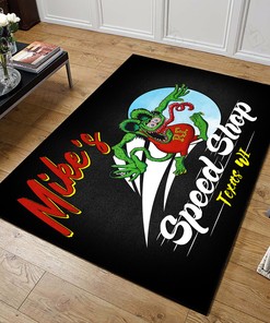 Personalized Rat Fink Hot Rod Speed Shop Area Rug Hot Rod Rug for Garage
