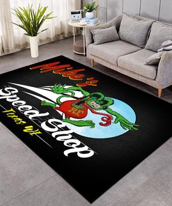 Personalized Rat Fink Hot Rod Speed Shop Area Rug Hot Rod Rug for Garage
