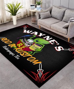 Personalized Rat Fink Rod And Kusom Hot Rod Speed Shop Area Rug Hot Rod Rug for Garage