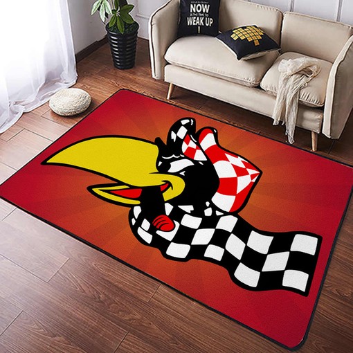 Personalized Retro Racing Crow Hot Rod Rug