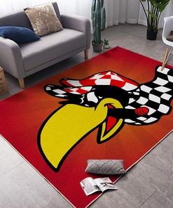 Personalized Retro Racing Crow Hot Rod Rug