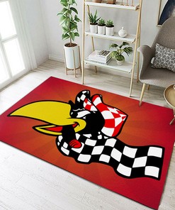 Personalized Retro Racing Crow Hot Rod Rug