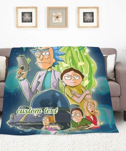 Personalized Rick and Morty Baby Blanket - Custom Name Gift for Home Decor and Christmas