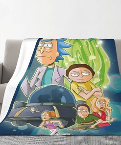 Personalized Rick and Morty Baby Blanket - Custom Name Gift for Home Decor and Christmas