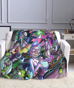 Personalized Rick and Morty Blanket - Custom Name Gift for Home Decor and Christmas