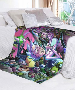 Personalized Rick and Morty Blanket - Custom Name Gift for Home Decor and Christmas